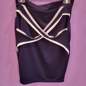 Navy Blue and White Skirt